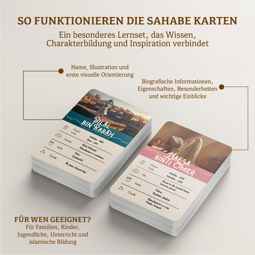 2er BUNDLE - 🇹🇷 Sahābe Lernkarten Frauen & Männer + 🇩🇪 Sahābe Lernkarten Männer