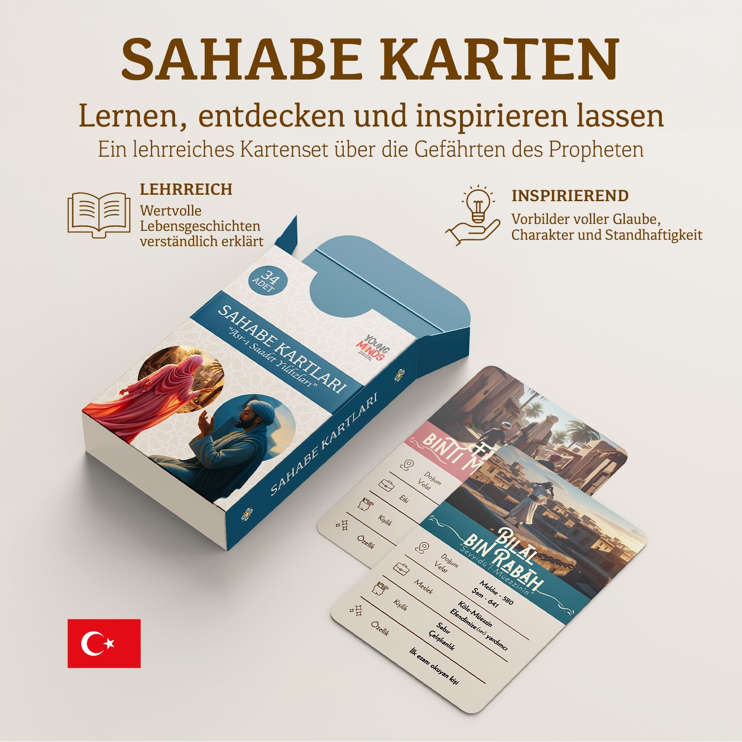 🇹🇷 Sahābe Lernkarten - Komplett-Set - Frauen & Männer